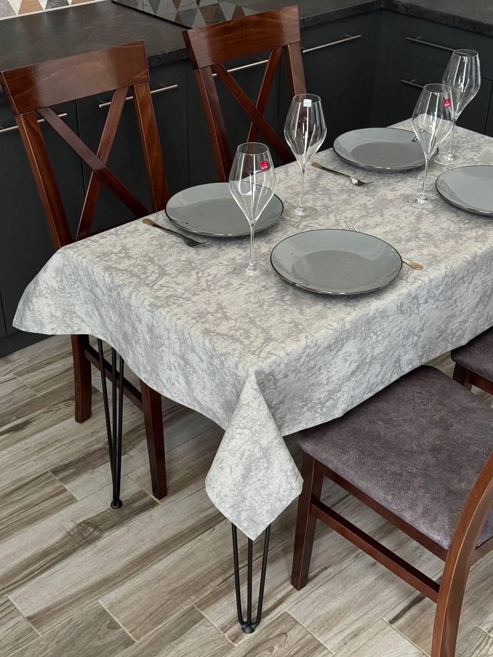 Linen waterproof tablecloth with Teflon, Geometry collection, luxury quality (custom or standard size)