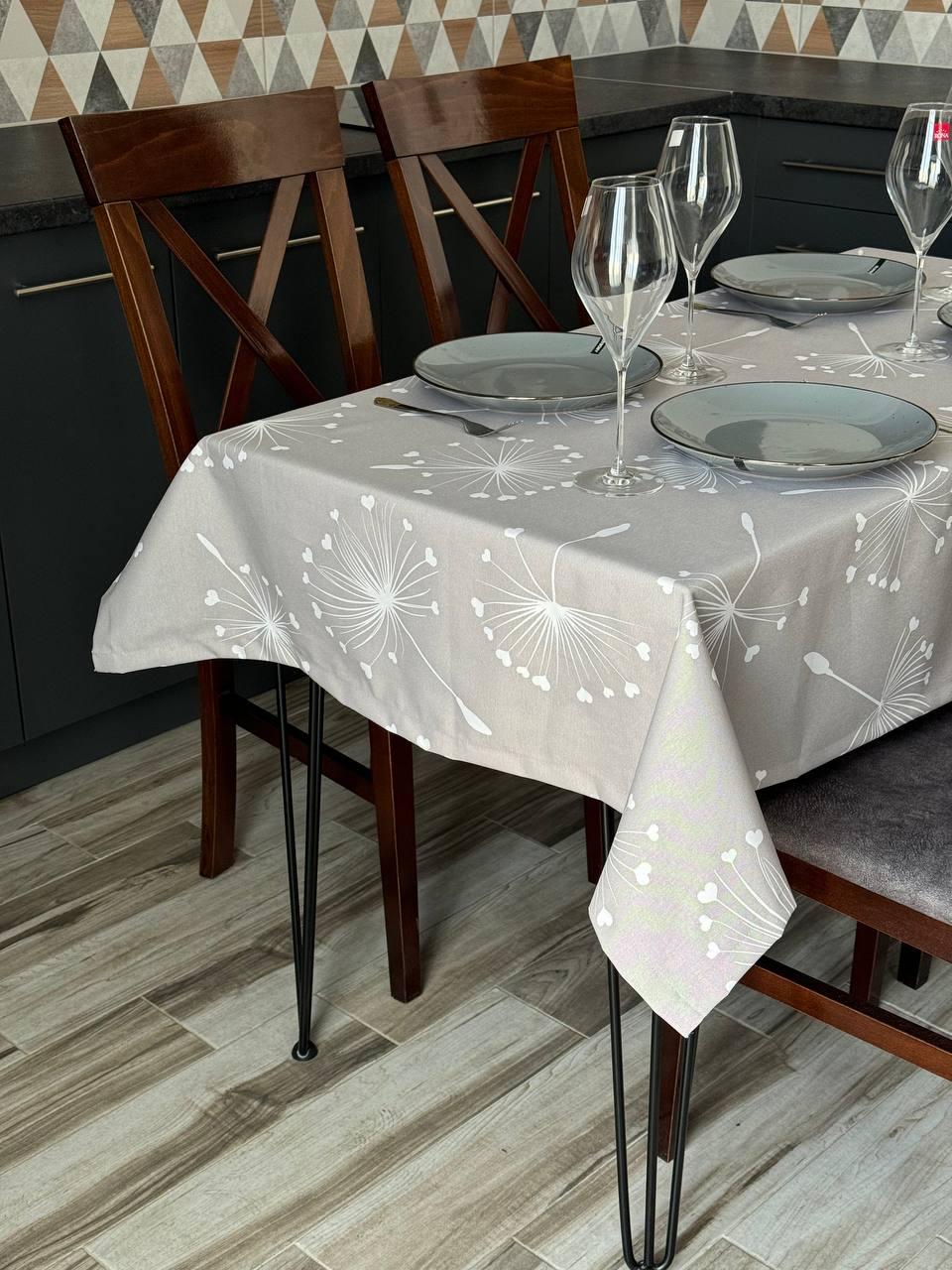 Linen waterproof tablecloth with Teflon, Geometry collection, luxury quality (custom or standard size)