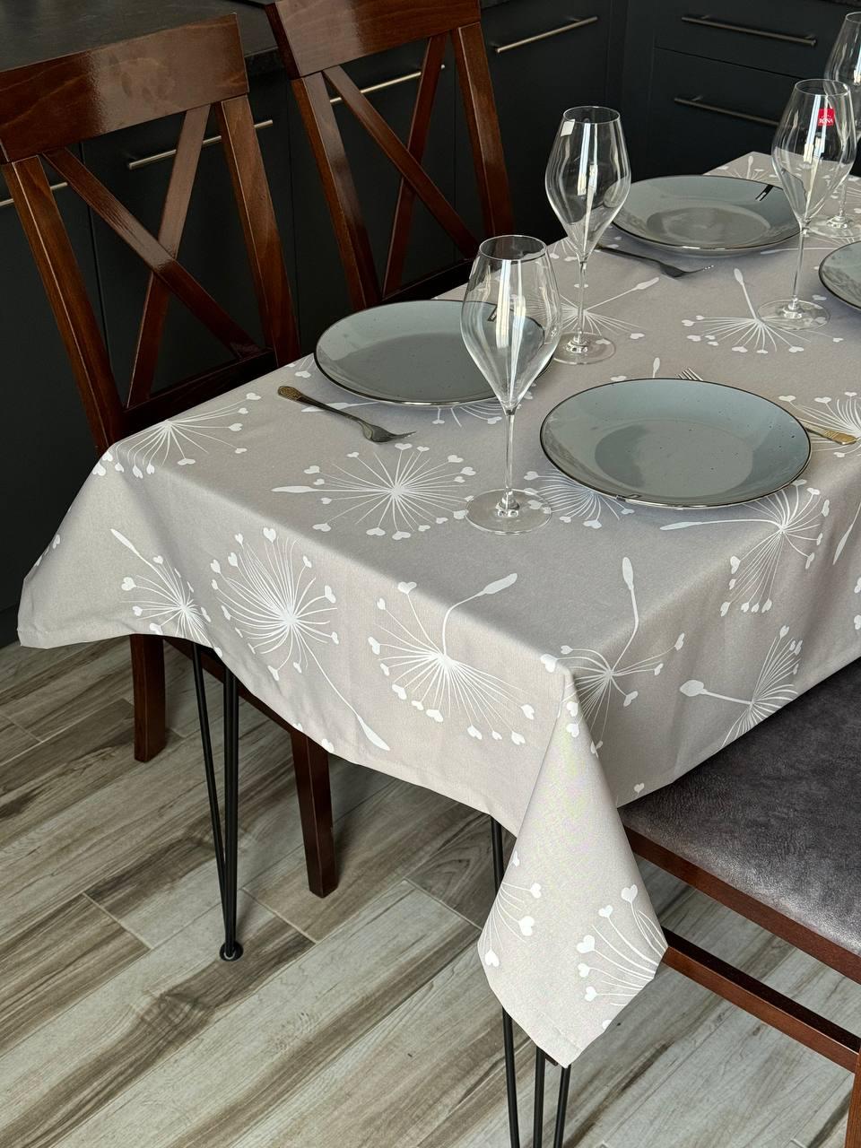 Linen waterproof tablecloth with Teflon, Geometry collection, luxury quality (custom or standard size)