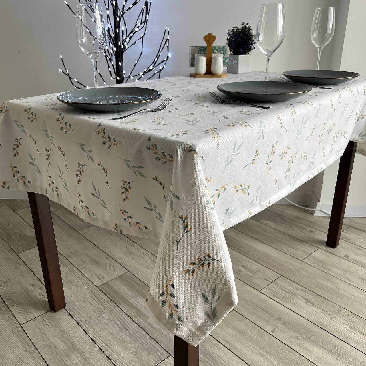 Linen waterproof tablecloth with Teflon, Geometry collection, luxury quality (custom or standard size)