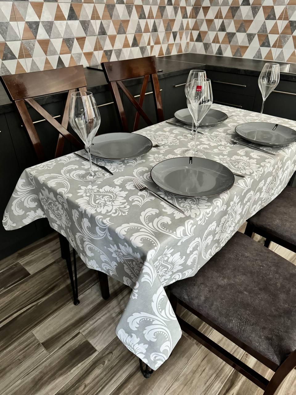 Linen waterproof tablecloth with Teflon, Geometry collection, luxury quality (custom or standard size)