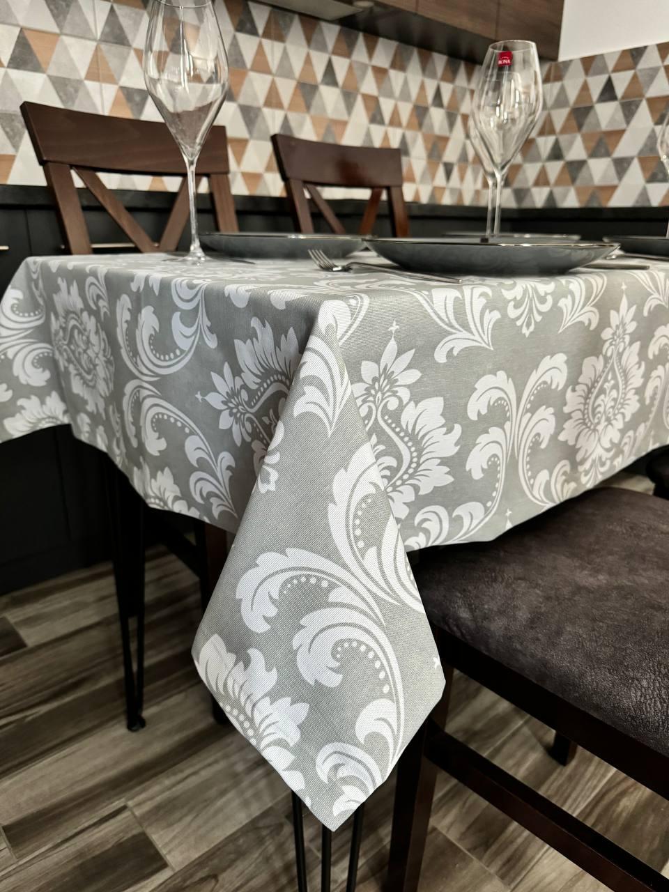 Linen waterproof tablecloth with Teflon, Geometry collection, luxury quality (custom or standard size)