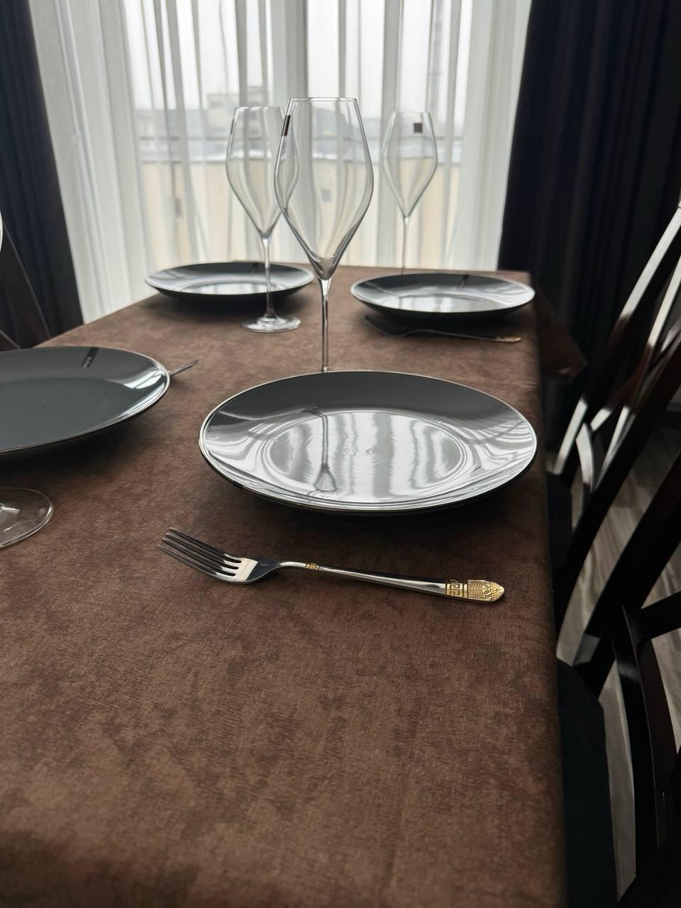 Linen waterproof tablecloth with Teflon, Geometry collection, luxury quality (custom or standard size)