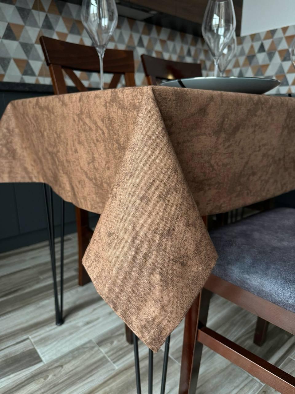Linen waterproof tablecloth with Teflon, Geometry collection, luxury quality (custom or standard size)
