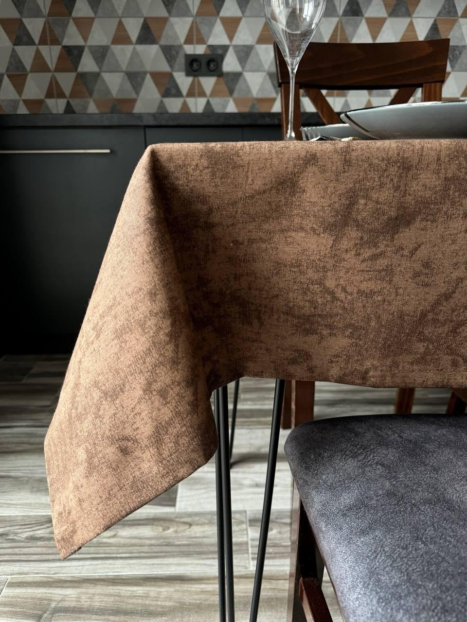 Linen waterproof tablecloth with Teflon, Geometry collection, luxury quality (custom or standard size)