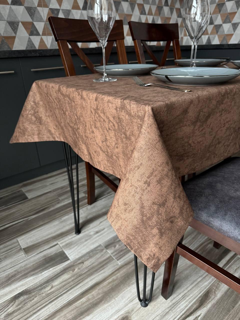 Linen waterproof tablecloth with Teflon, Geometry collection, luxury quality (custom or standard size)