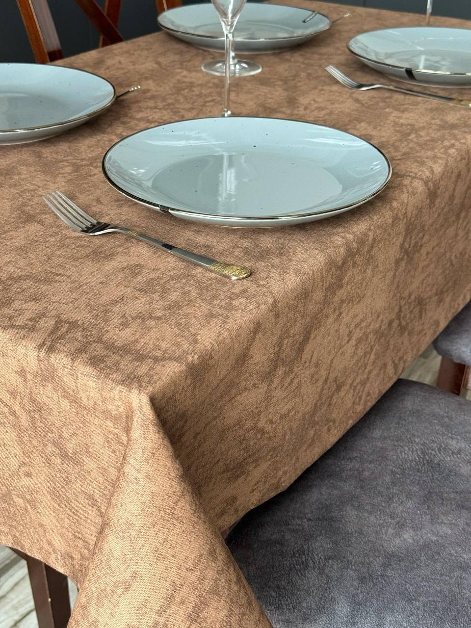 Linen waterproof tablecloth with Teflon, Geometry collection, luxury quality (custom or standard size)