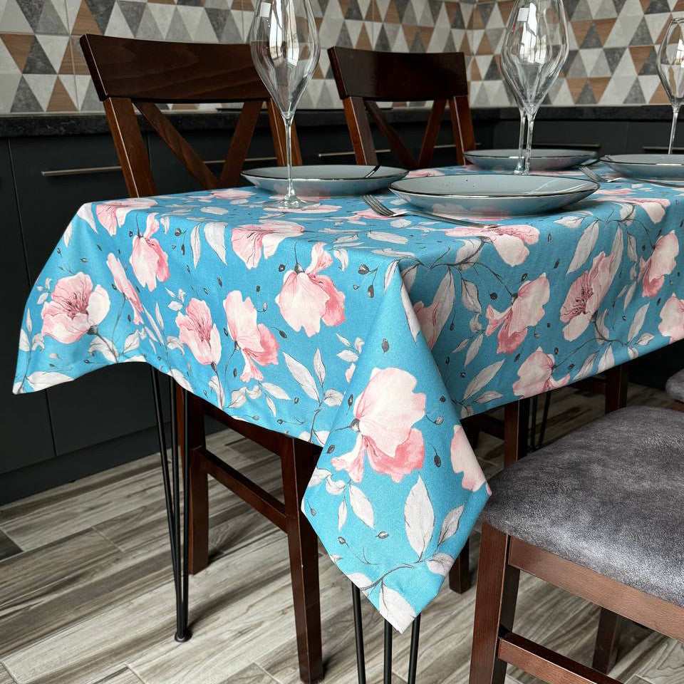 Linen waterproof tablecloth with Teflon, Geometry collection, luxury quality (custom or standard size)