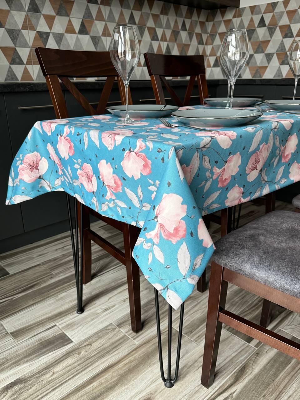 Linen waterproof tablecloth with Teflon, Geometry collection, luxury quality (custom or standard size)