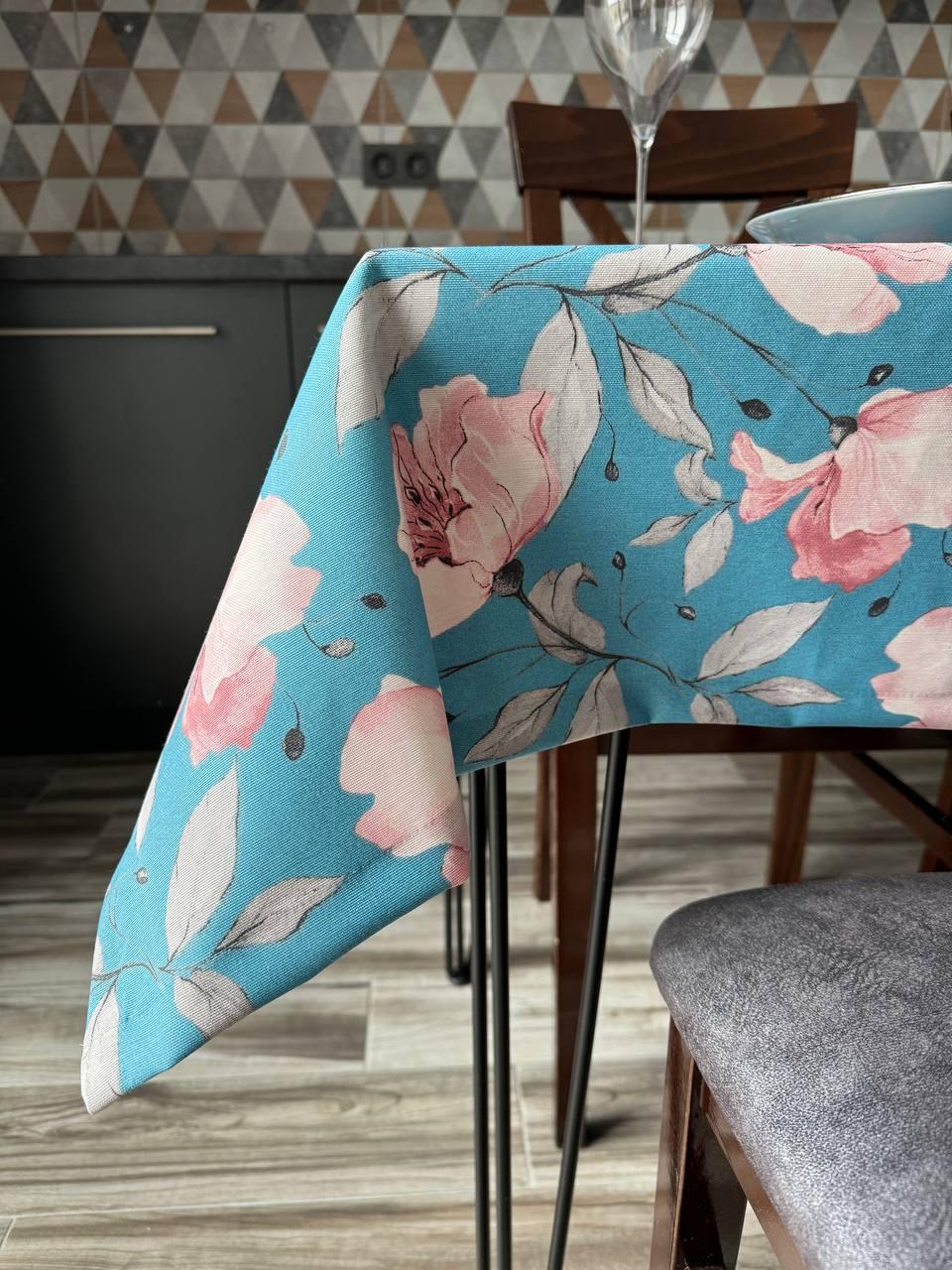 Linen waterproof tablecloth with Teflon, Geometry collection, luxury quality (custom or standard size)