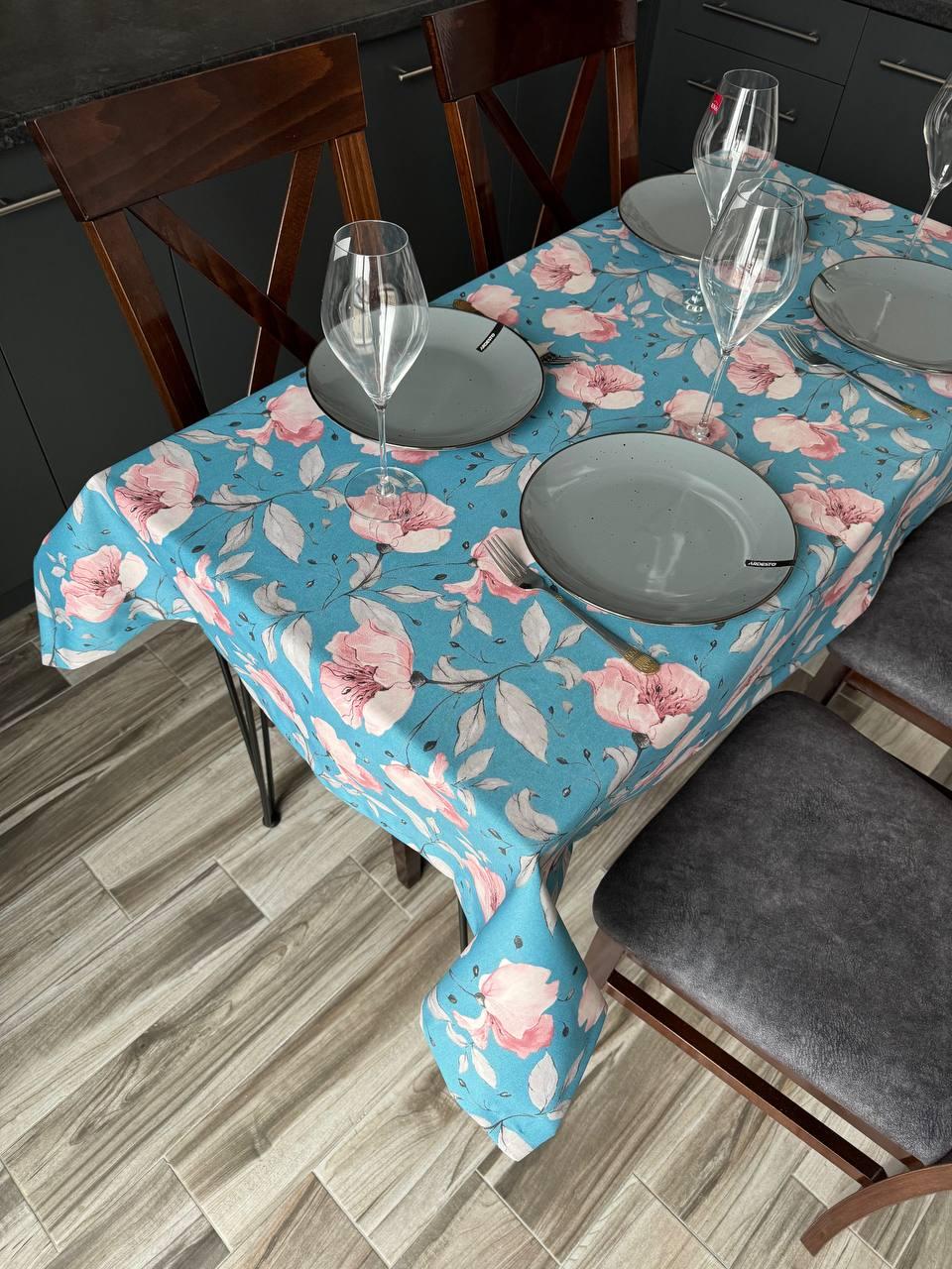 Linen waterproof tablecloth with Teflon, Geometry collection, luxury quality (custom or standard size)