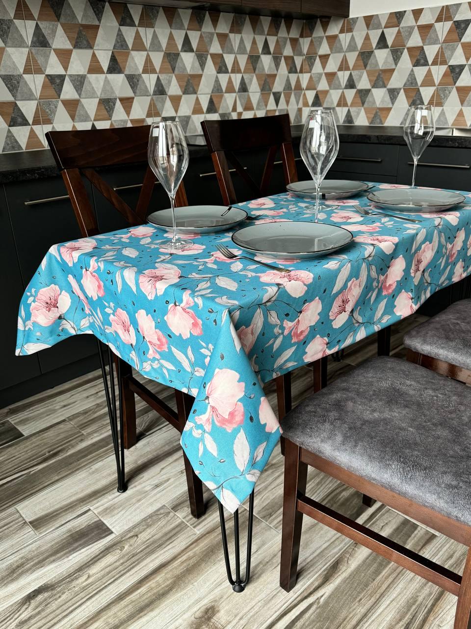 Linen waterproof tablecloth with Teflon, Geometry collection, luxury quality (custom or standard size)