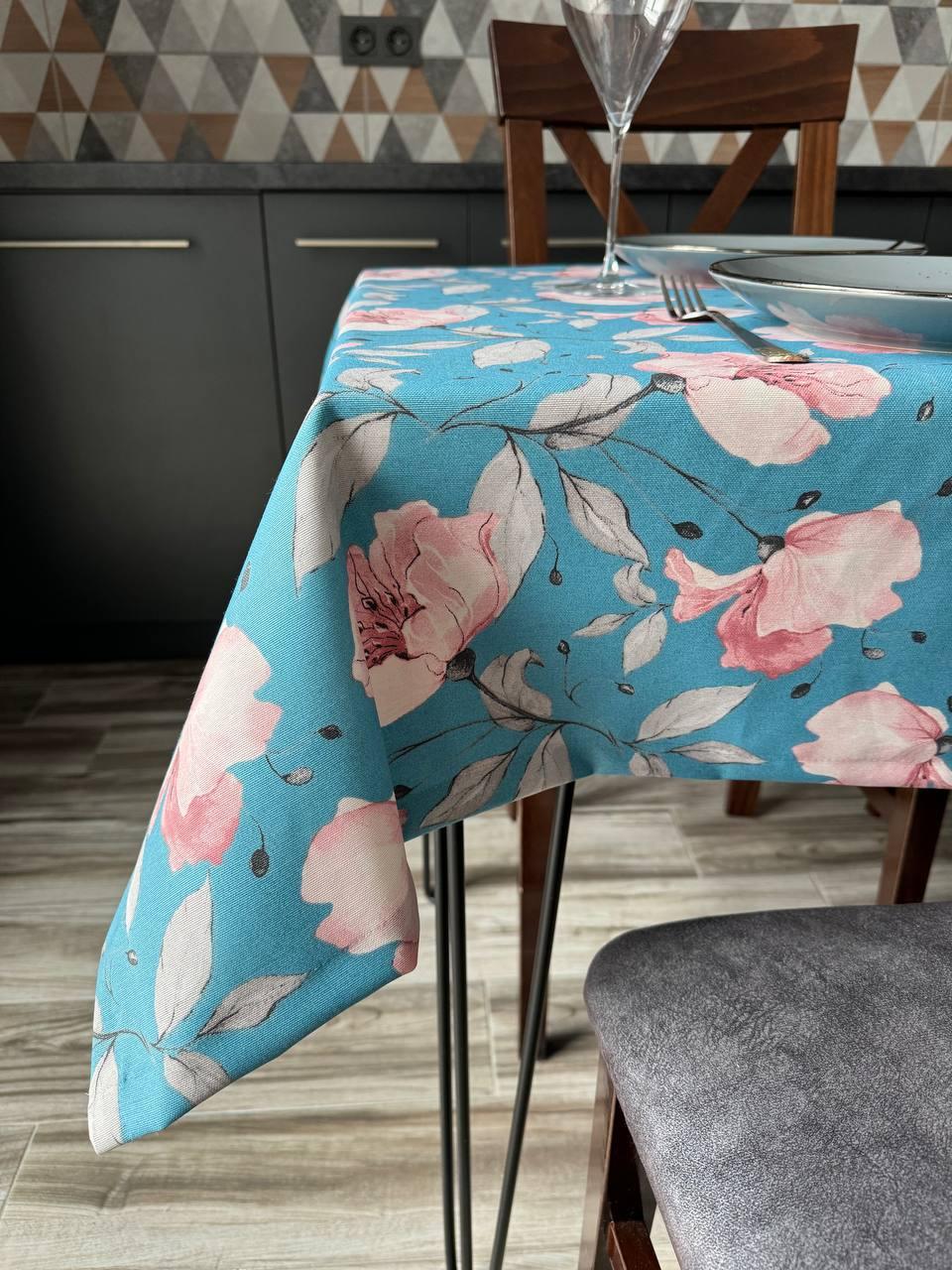 Linen waterproof tablecloth with Teflon, Geometry collection, luxury quality (custom or standard size)