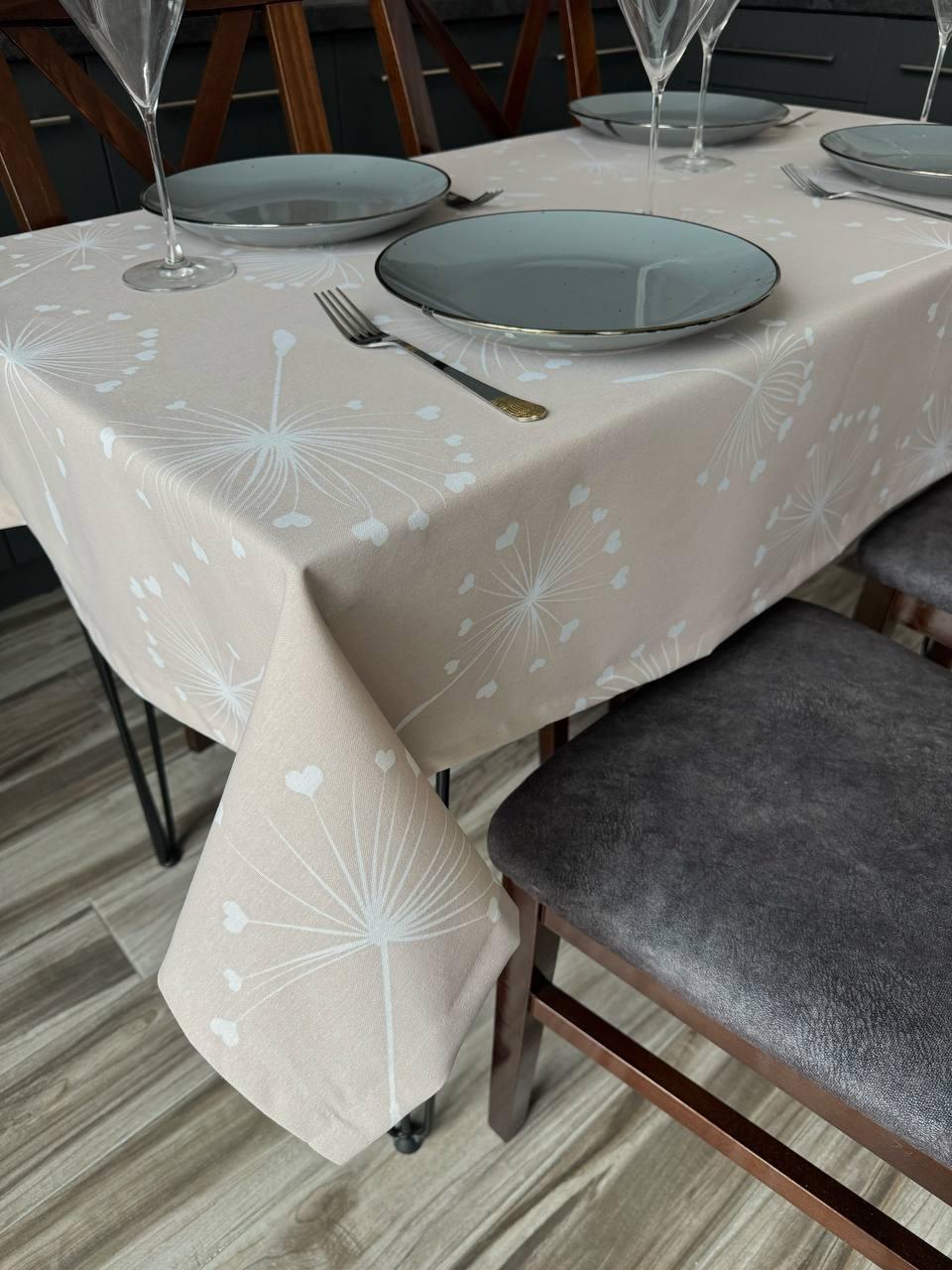 Linen waterproof tablecloth with Teflon, Geometry collection, luxury quality (custom or standard size)