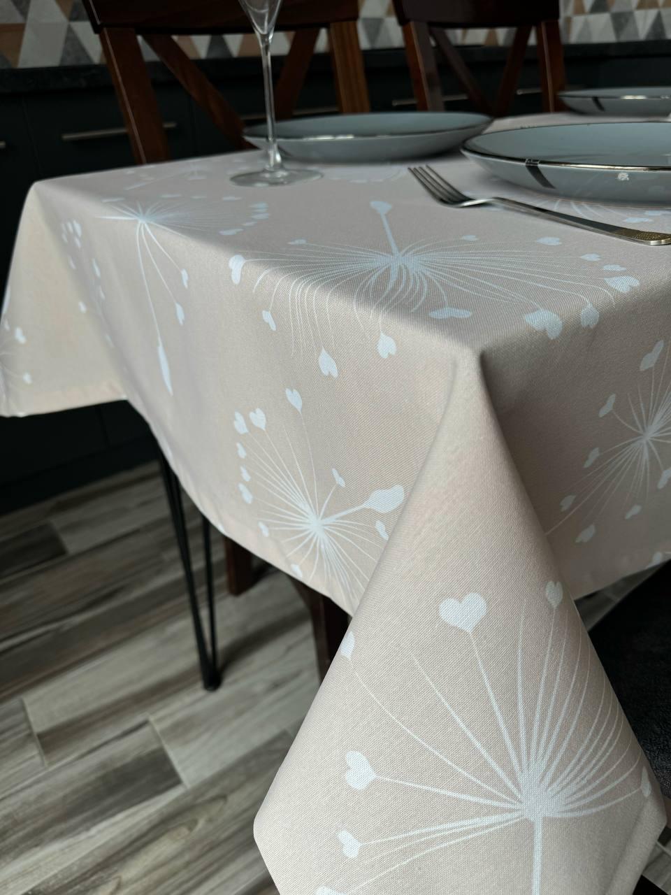 Linen waterproof tablecloth with Teflon, Geometry collection, luxury quality (custom or standard size)