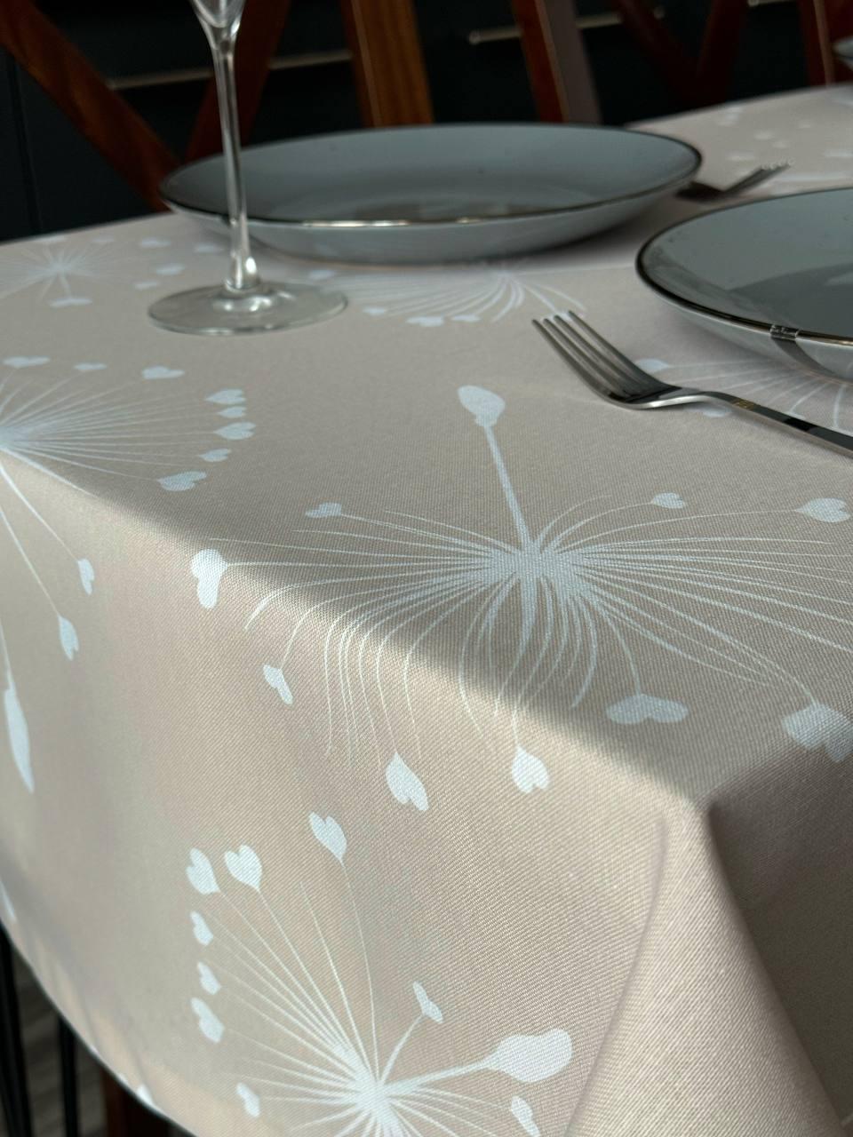 Linen waterproof tablecloth with Teflon, Geometry collection, luxury quality (custom or standard size)