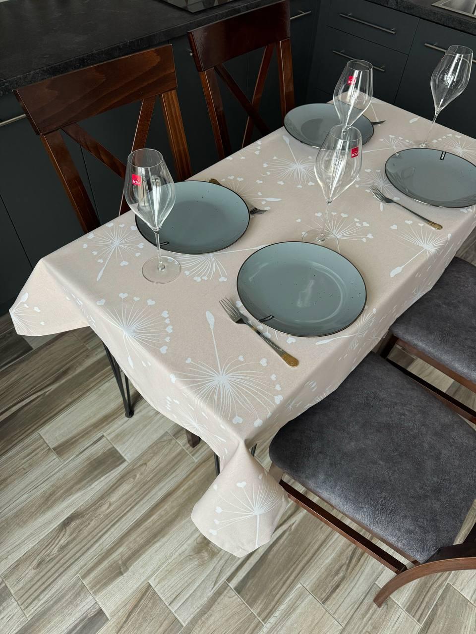 Linen waterproof tablecloth with Teflon, Geometry collection, luxury quality (custom or standard size)