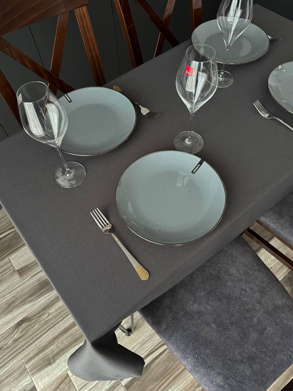 Linen waterproof tablecloth with Teflon, Geometry collection, luxury quality (custom or standard size)