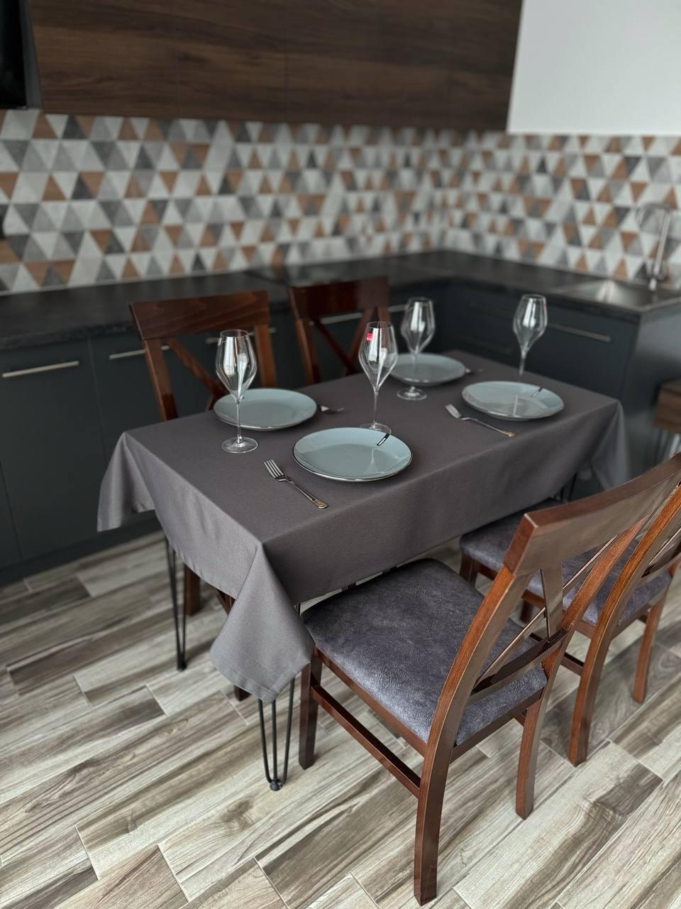 Linen waterproof tablecloth with Teflon, Geometry collection, luxury quality (custom or standard size)