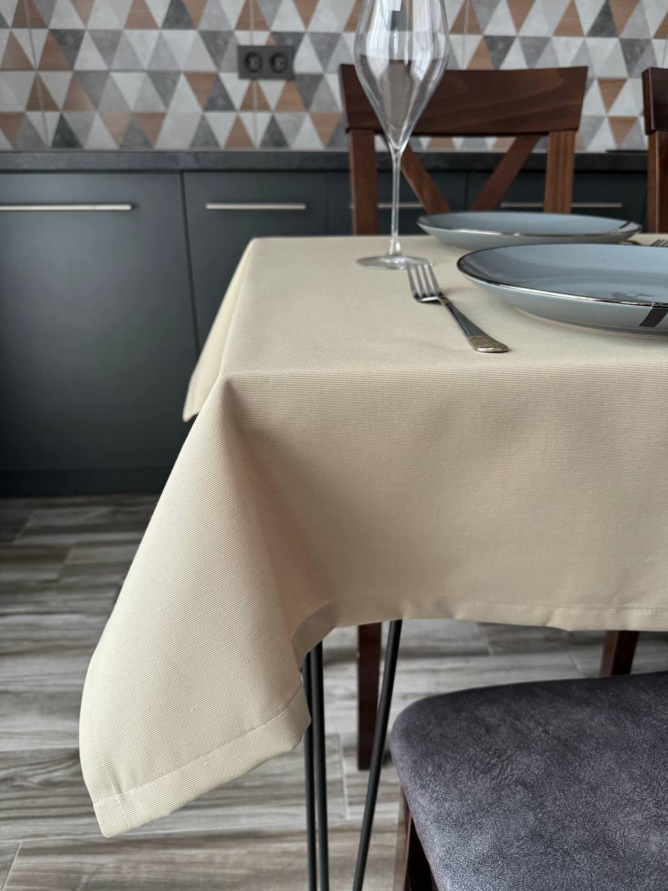 Linen waterproof tablecloth with Teflon, Geometry collection, luxury quality (custom or standard size)