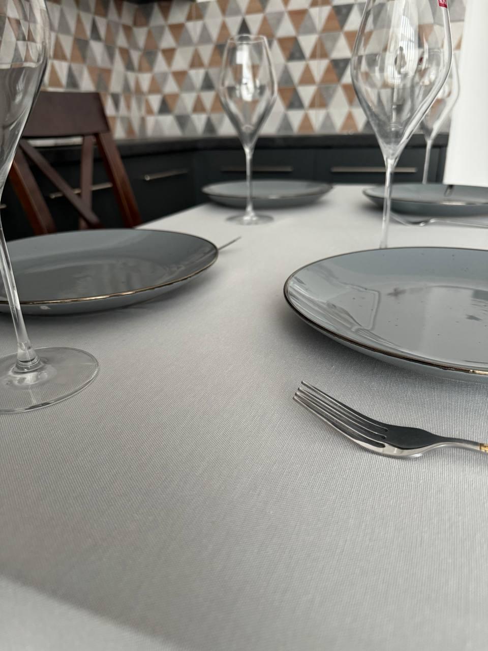 Linen waterproof tablecloth with Teflon, Geometry collection, luxury quality (custom or standard size)