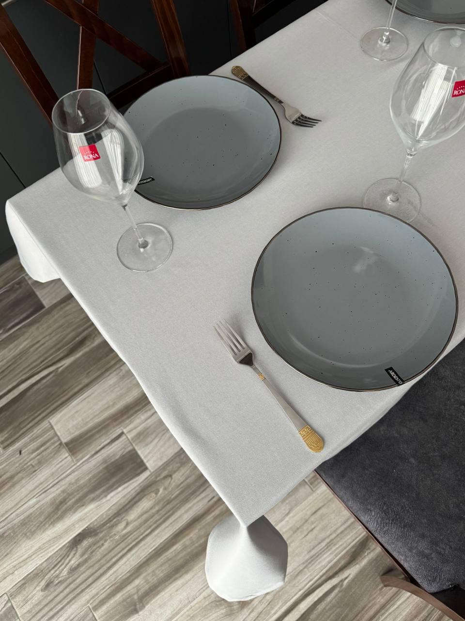 Linen waterproof tablecloth with Teflon, Geometry collection, luxury quality (custom or standard size)