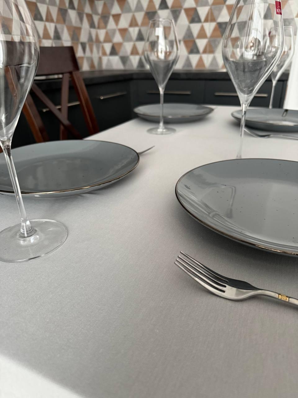 Linen waterproof tablecloth with Teflon, Geometry collection, luxury quality (custom or standard size)