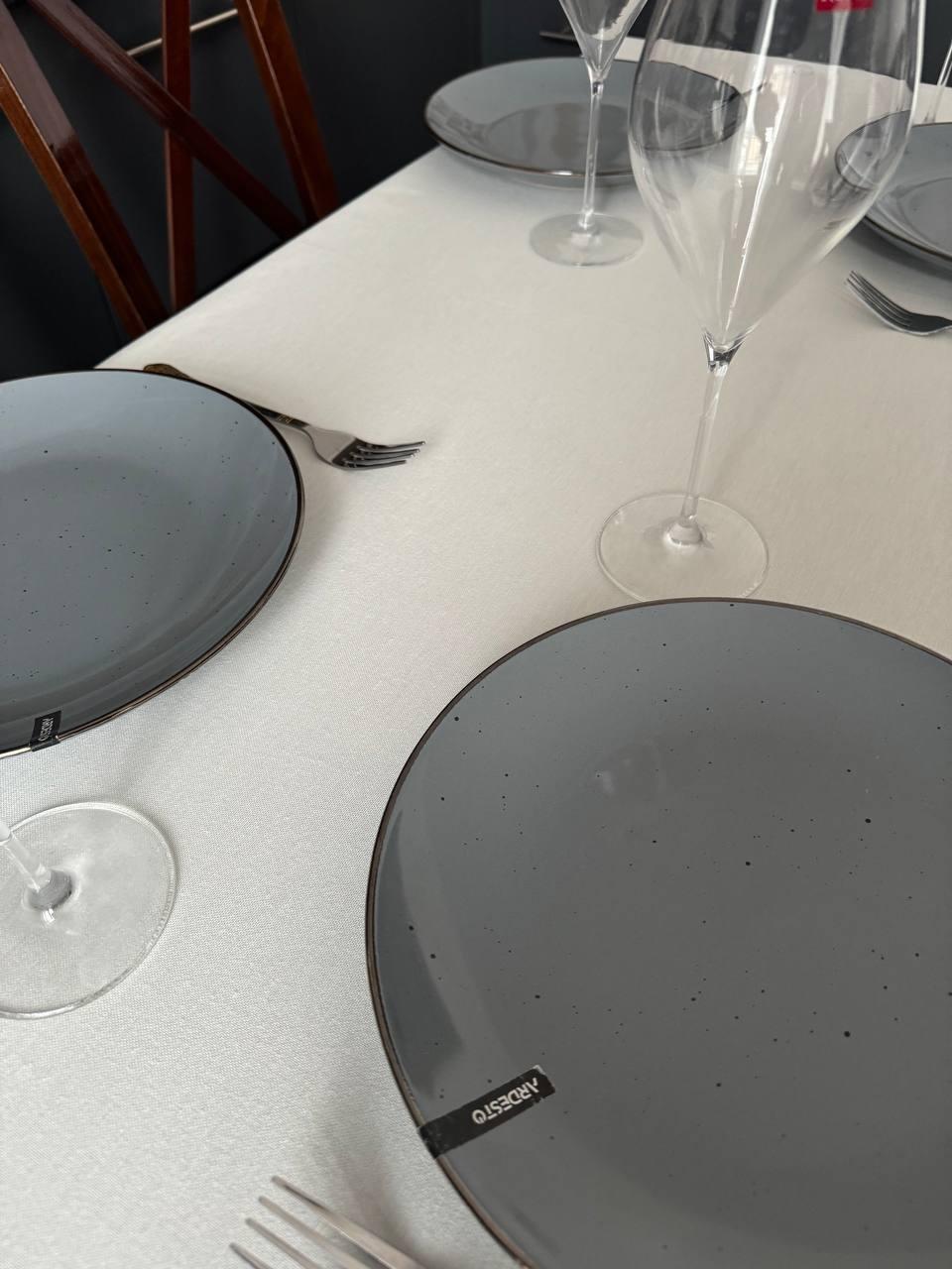 Linen waterproof tablecloth with Teflon, Geometry collection, luxury quality (custom or standard size)