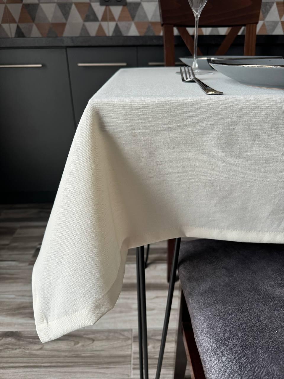 Linen waterproof tablecloth with Teflon, Geometry collection, luxury quality (custom or standard size)