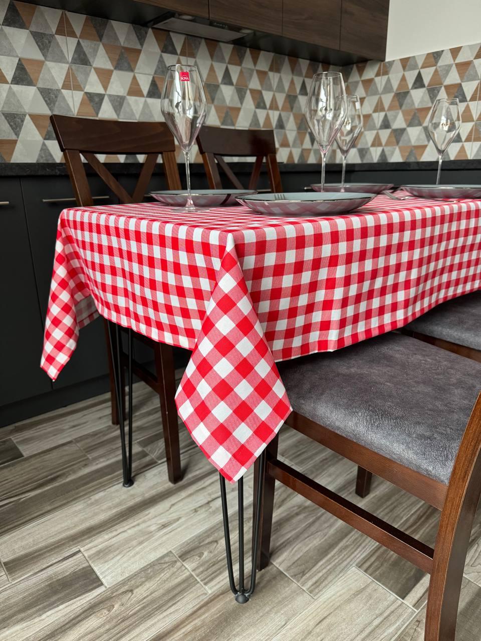 Linen waterproof tablecloth with Teflon, Geometry collection, luxury quality (custom or standard size)