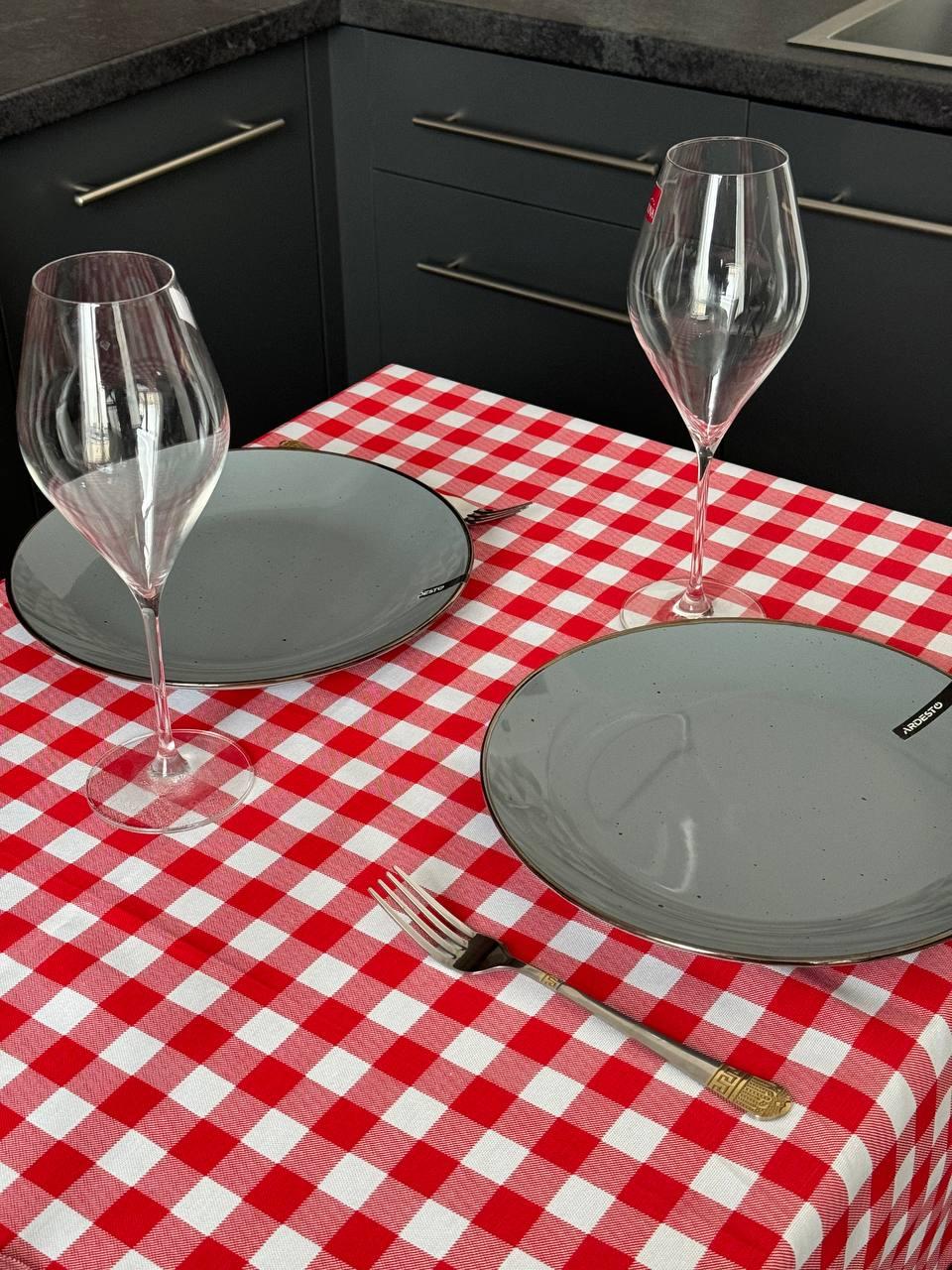 Linen waterproof tablecloth with Teflon, Geometry collection, luxury quality (custom or standard size)