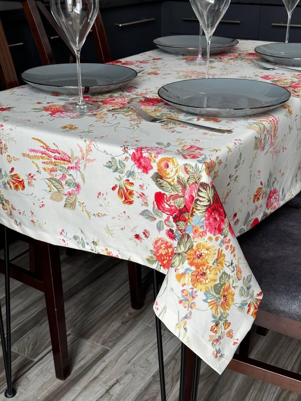 Linen waterproof tablecloth with Teflon, Geometry collection, luxury quality (custom or standard size)