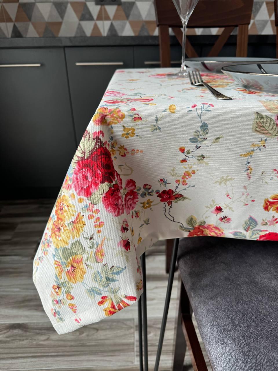 Linen waterproof tablecloth with Teflon, Geometry collection, luxury quality (custom or standard size)