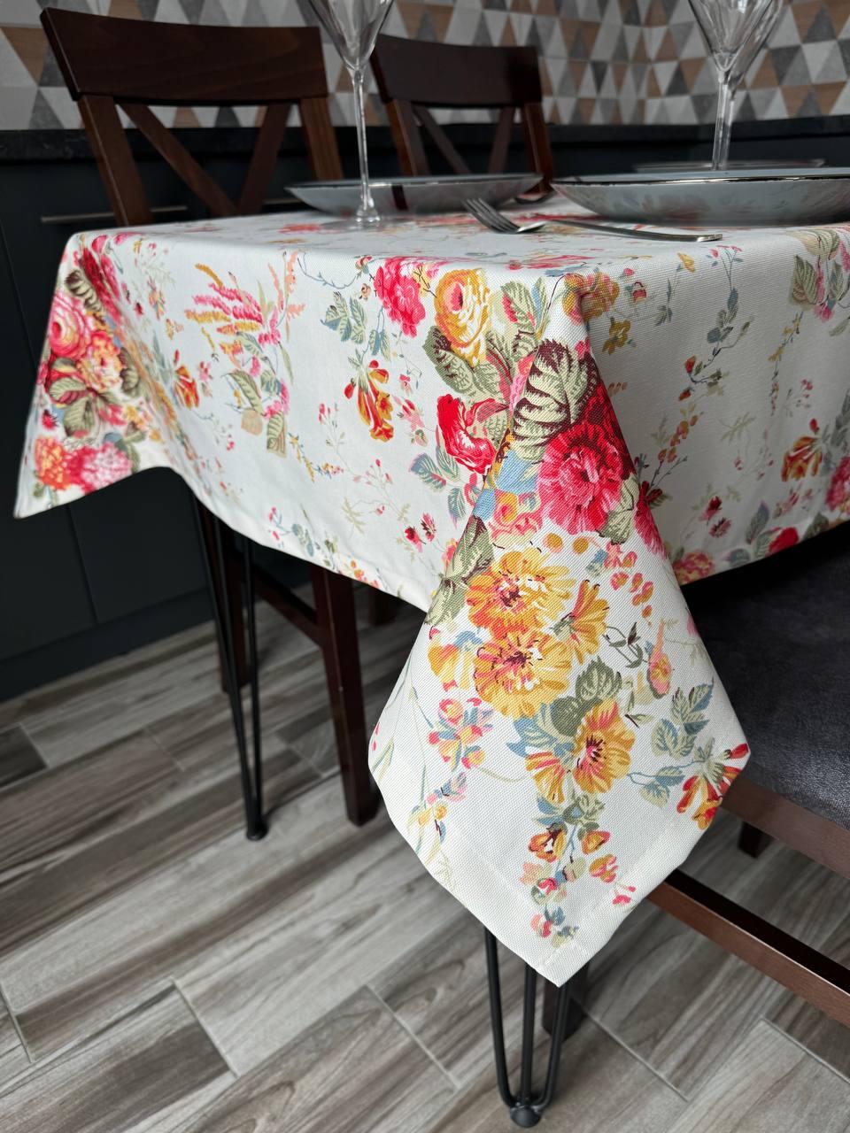 Linen waterproof tablecloth with Teflon, Geometry collection, luxury quality (custom or standard size)