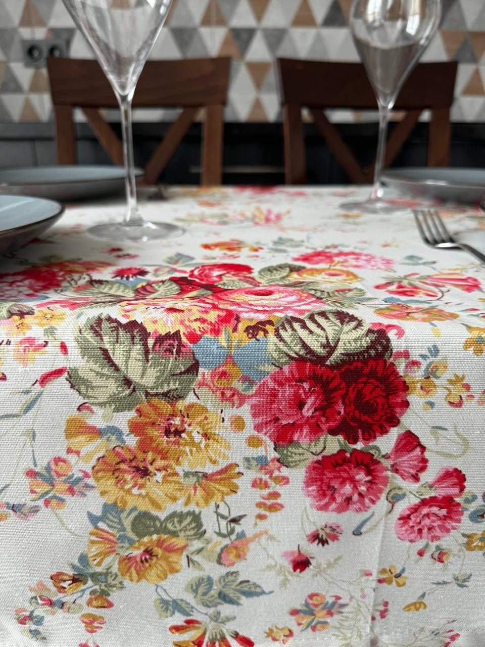 Linen waterproof tablecloth with Teflon, Geometry collection, luxury quality (custom or standard size)