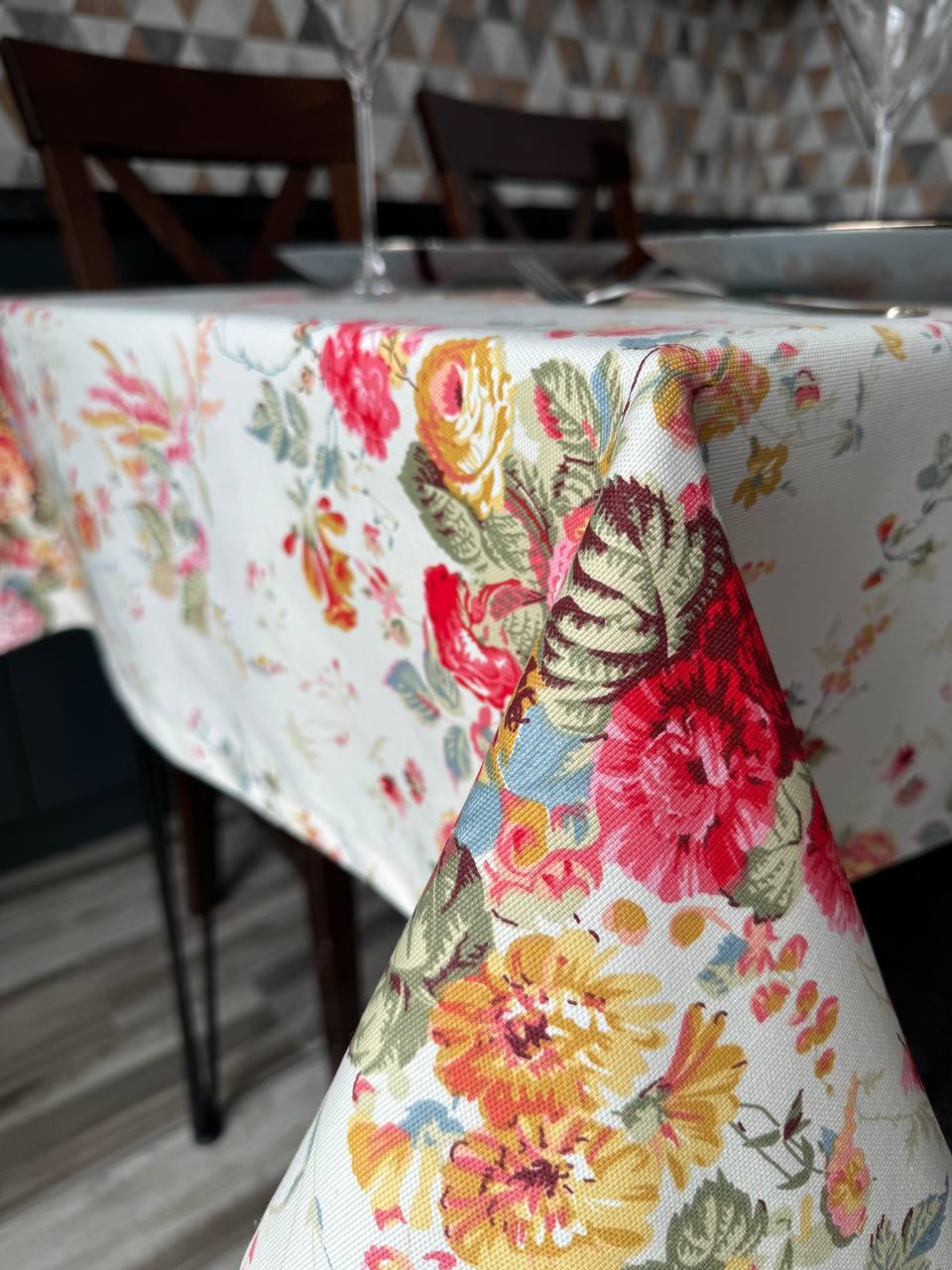 Linen waterproof tablecloth with Teflon, Geometry collection, luxury quality (custom or standard size)