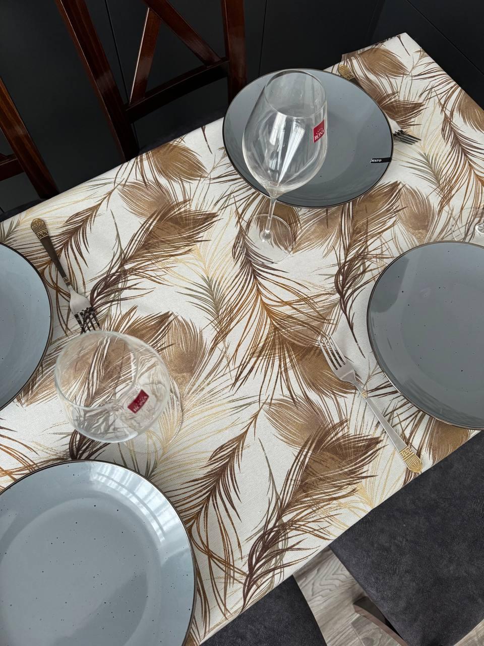 Linen waterproof tablecloth with Teflon, Geometry collection, luxury quality (custom or standard size)