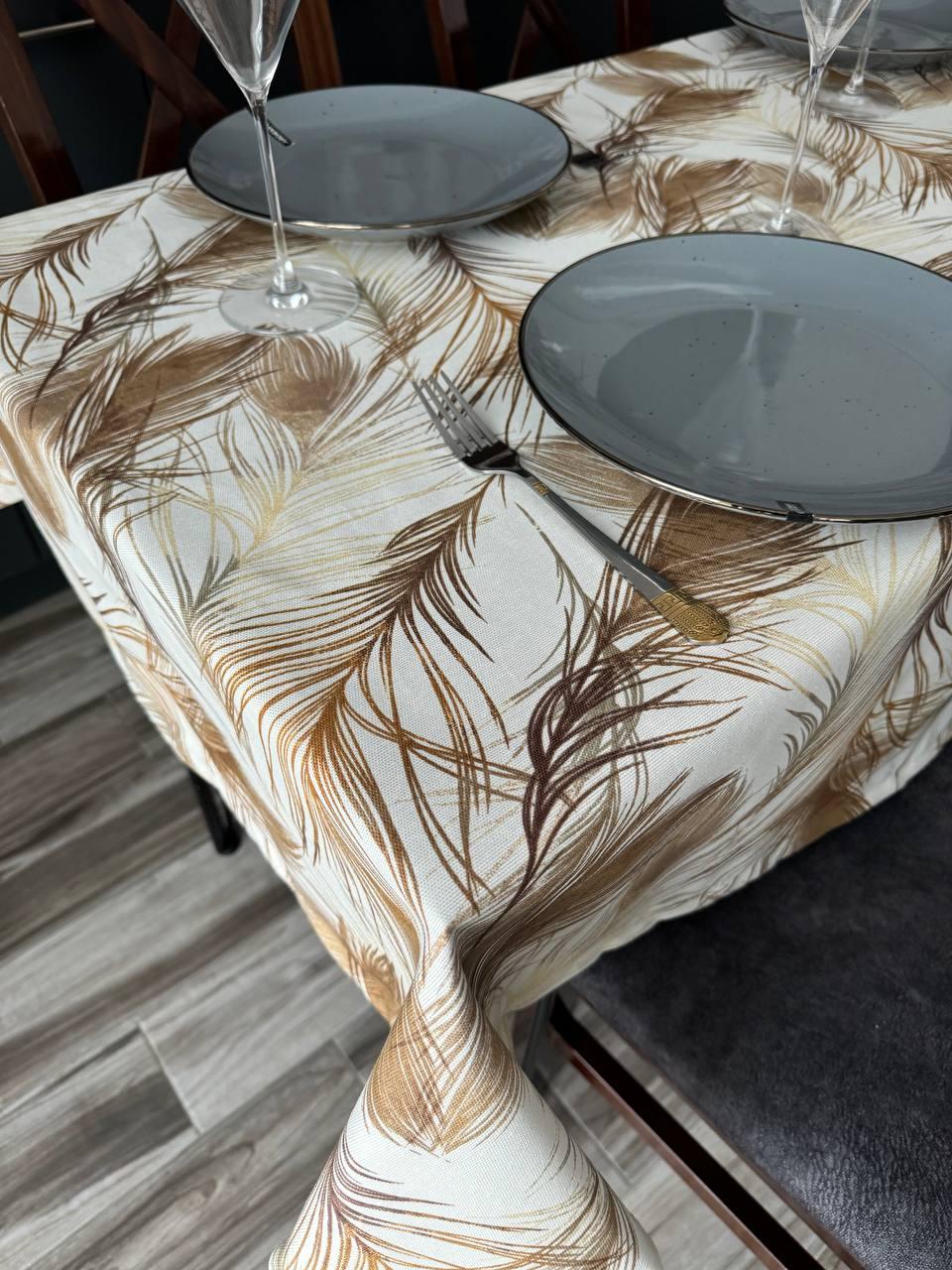 Linen waterproof tablecloth with Teflon, Geometry collection, luxury quality (custom or standard size)