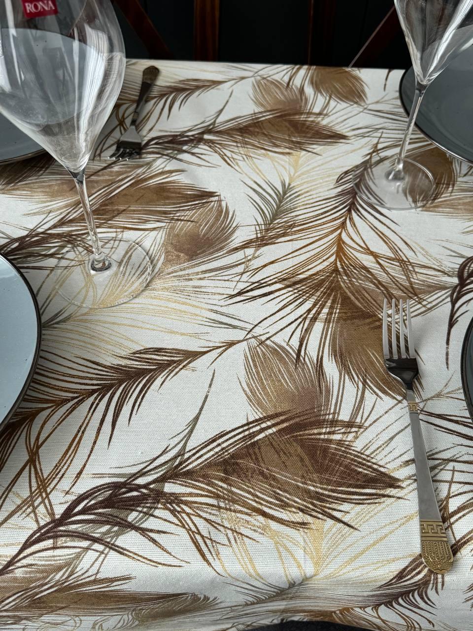 Linen waterproof tablecloth with Teflon, Geometry collection, luxury quality (custom or standard size)