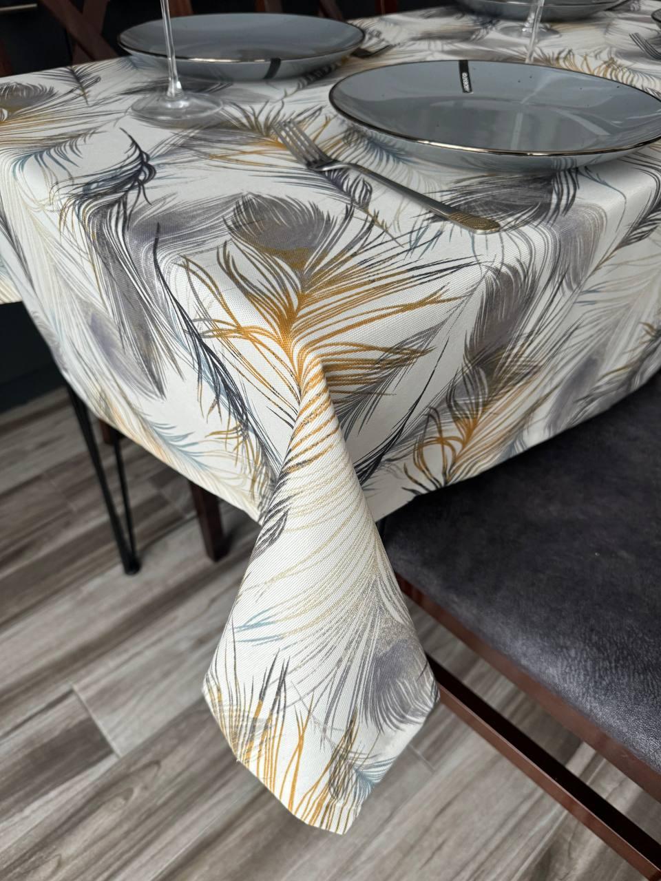 Linen waterproof tablecloth with Teflon, Geometry collection, luxury quality (custom or standard size)