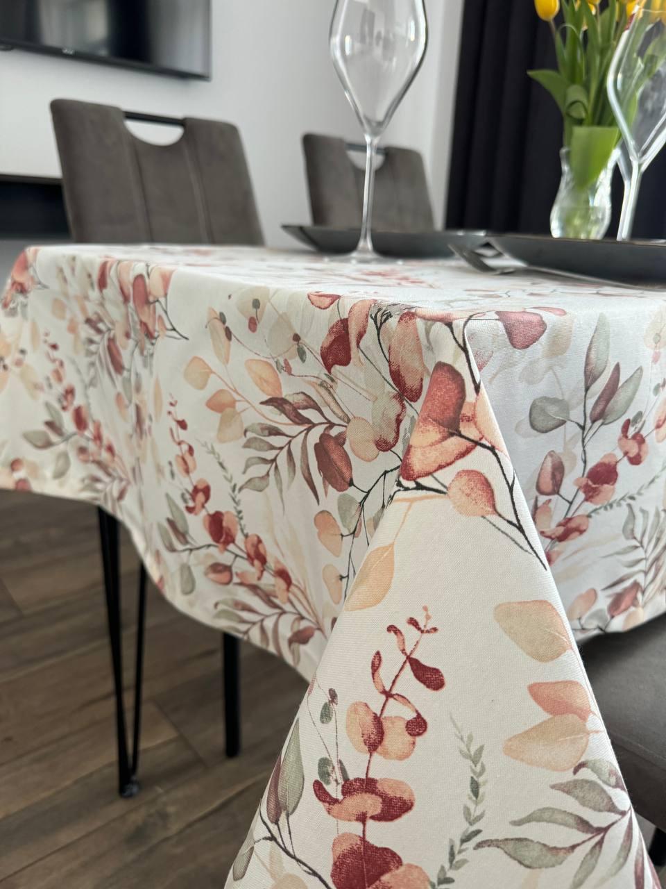 Linen waterproof tablecloth with Teflon, Geometry collection, luxury quality (custom or standard size)