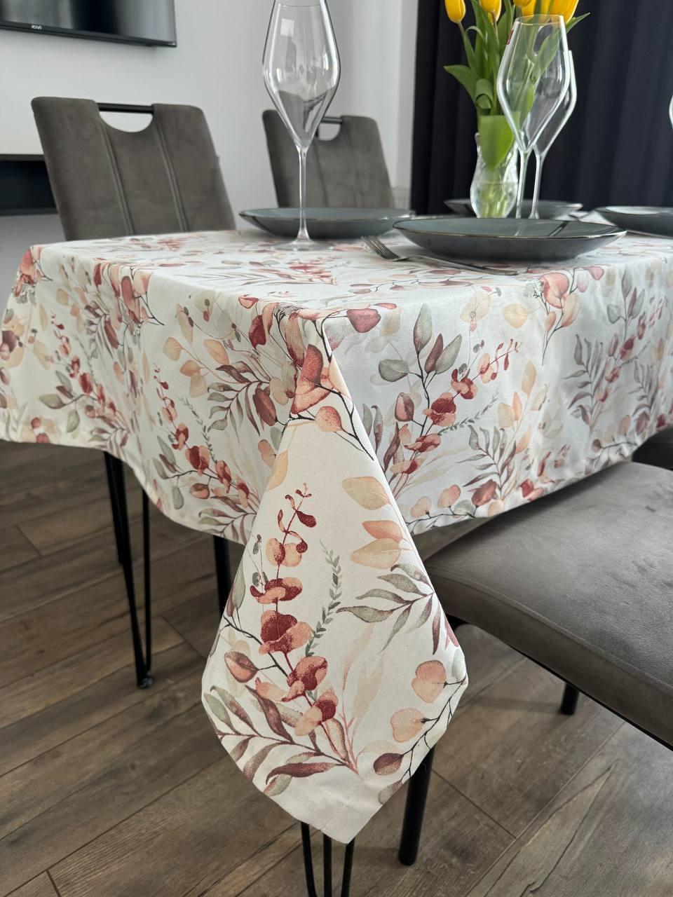 Linen waterproof tablecloth with Teflon, Geometry collection, luxury quality (custom or standard size)