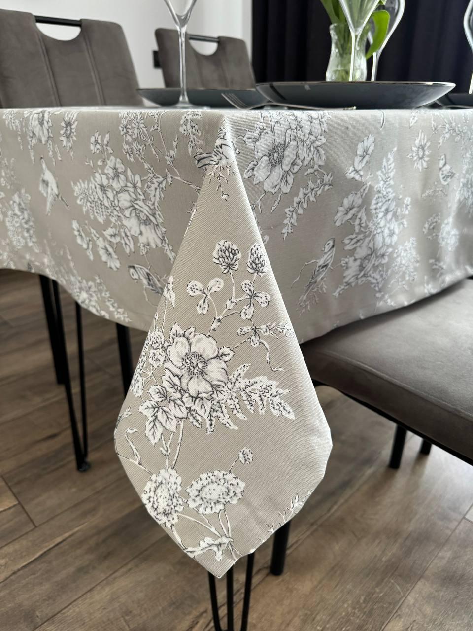Linen waterproof tablecloth with Teflon, Geometry collection, luxury quality (custom or standard size)