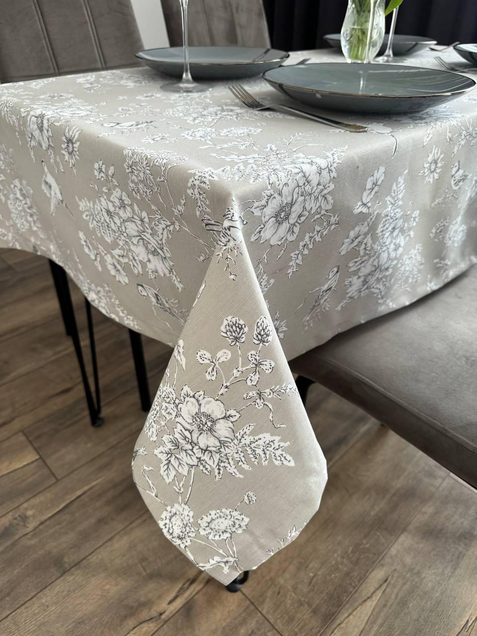 Linen waterproof tablecloth with Teflon, Geometry collection, luxury quality (custom or standard size)
