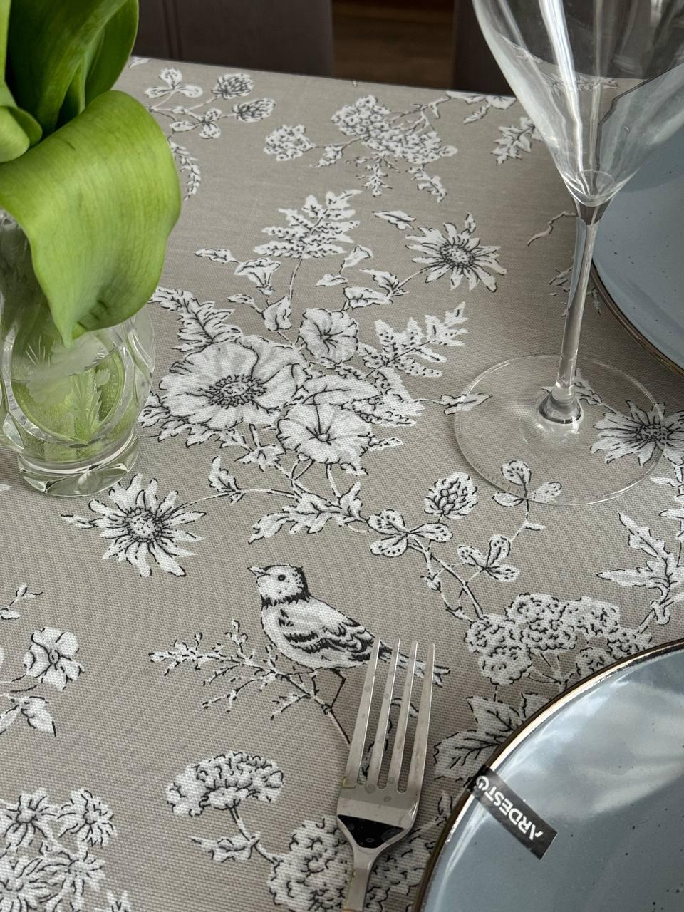 Linen waterproof tablecloth with Teflon, Geometry collection, luxury quality (custom or standard size)