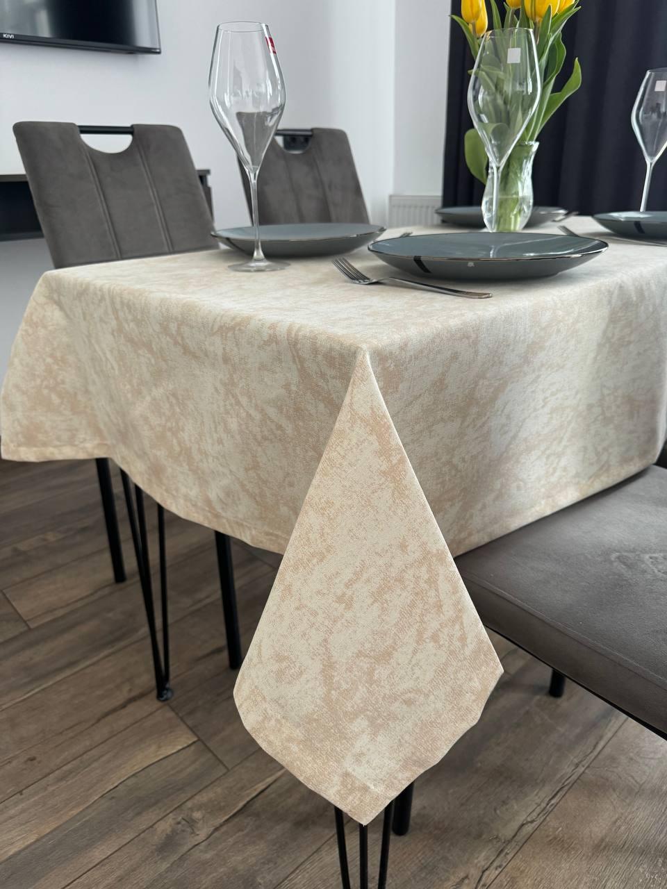 Linen waterproof tablecloth with Teflon, Geometry collection, luxury quality (custom or standard size)
