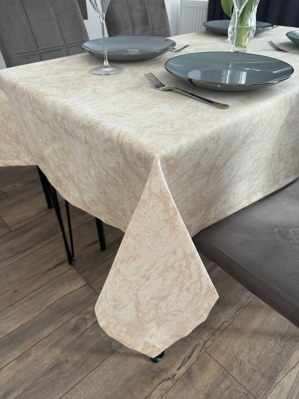 Linen waterproof tablecloth with Teflon, Geometry collection, luxury quality (custom or standard size)