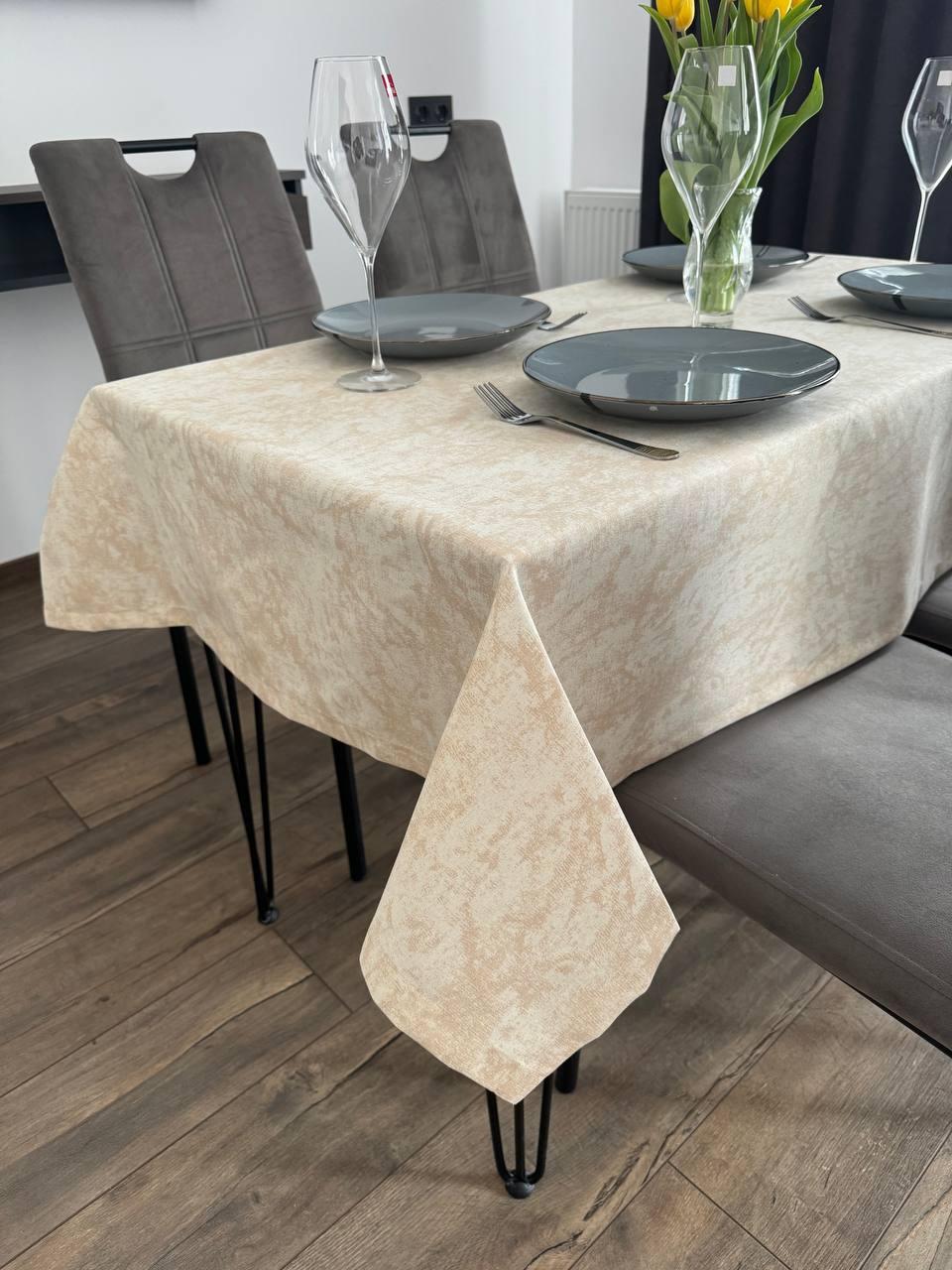 Linen waterproof tablecloth with Teflon, Geometry collection, luxury quality (custom or standard size)