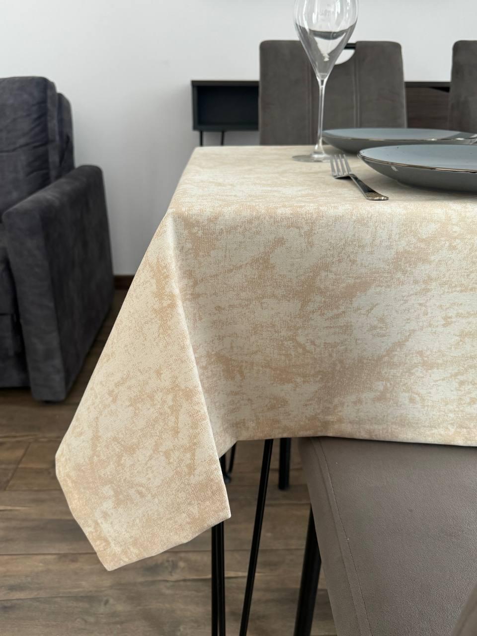 Linen waterproof tablecloth with Teflon, Geometry collection, luxury quality (custom or standard size)