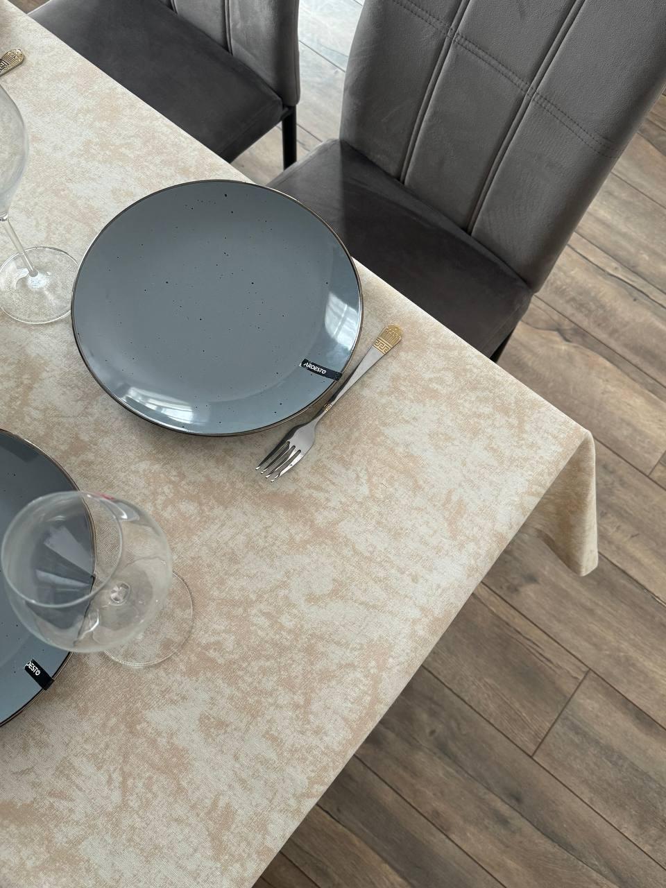 Linen waterproof tablecloth with Teflon, Geometry collection, luxury quality (custom or standard size)